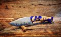 Bohler N690 stainless steel hamone finish. Stabilize Box elder burl wood 