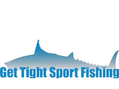 Logo of Get Tight Sport Fishing with a shark silhouette on a white background