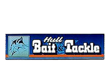 Hull Bait & Tackle logo with a fish illustration on a white background