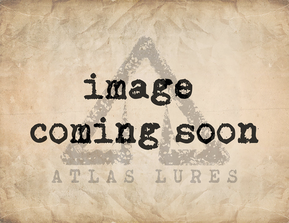 Placeholder image with 'Image Coming Soon' text and Atlas Lures logo on textured paper background