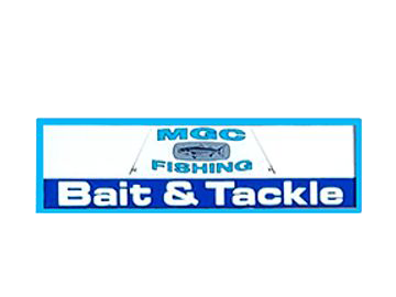 Logo of MGC Fishing Bait & Tackle on a white background