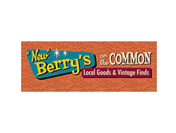 Logo of New Berry's on the Common with a brick background