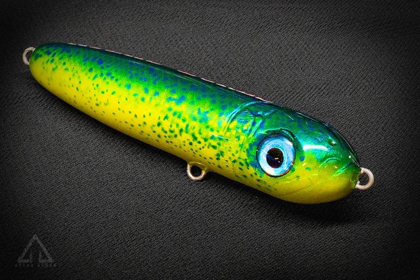 Colorful fishing lure on a dark background