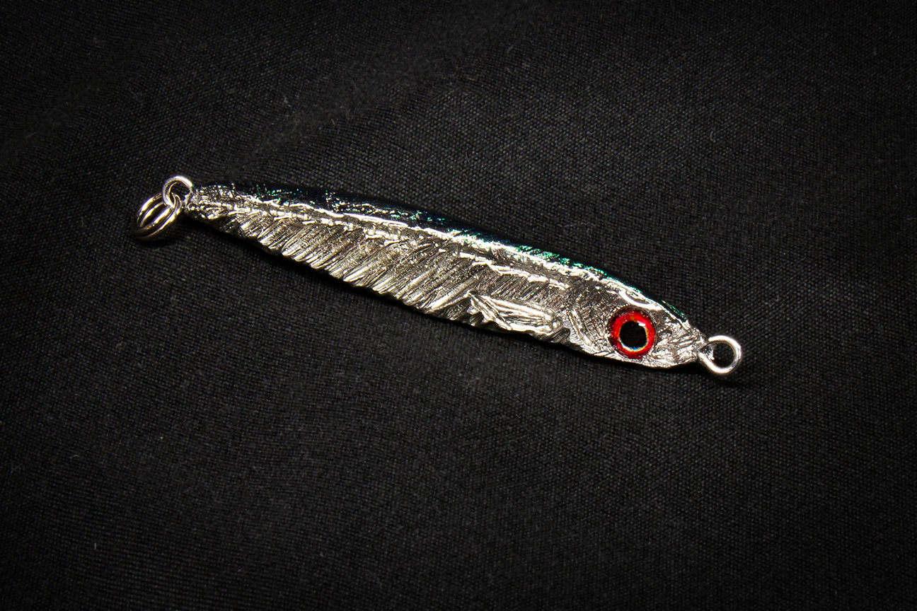 100% pure tin vertical jig in silver